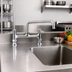 Thumbnail image #2 for equip 8-Inch Deck Mount Mixing Faucet with 12-Inch Swing Nozzle and Lever Handles