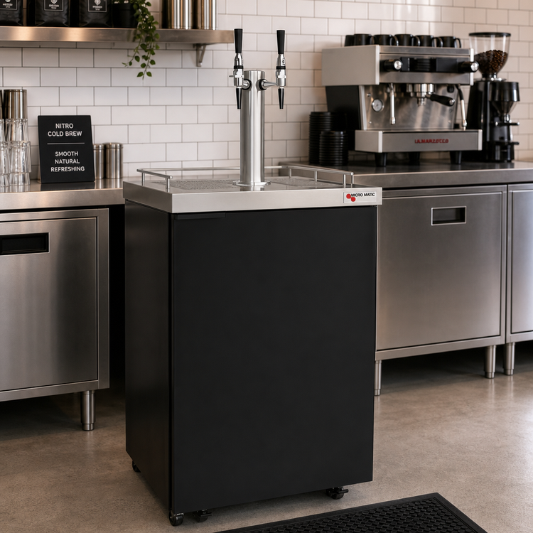 Product image #3 for Micro Matic Americano Mobile Nitro Cold Brew Coffee Dispenser with 2 Faucets and 2 1/6-Size Keg Capacity