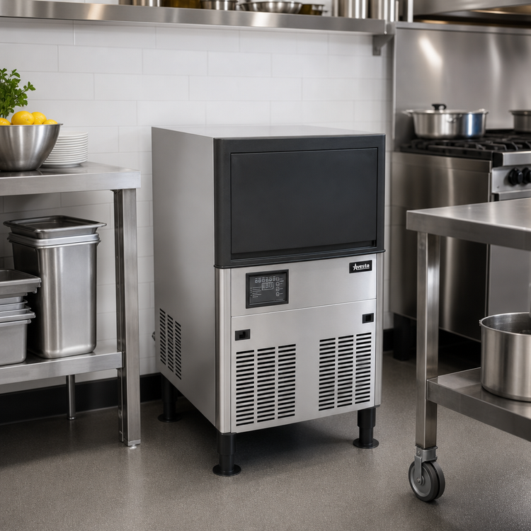 Product image #2 for Commercial Full Cube Ice Maker with Bin, Self-Contained Air-Cooled, 120 lb/Day, 40 lb Storage