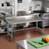 Thumbnail image #2 for Eagle Group Budget Series 72-Inch x 36-Inch Work Table with 4-1/2-Inch Backsplash, 430 Stainless Steel Top and Galvanized Tubular Base