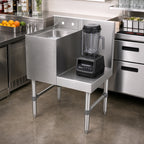 Thumbnail image #2 for John Boos UBBS-1824-X Freestanding Stainless Steel Underbar Blender Station with Dump Sink and Right-Side Blender Shelf
