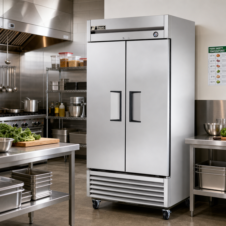 Product image #2 for True T-35-HC Two-Section Reach-In Refrigerator with Solid Swing Doors, Stainless Steel Front, Bottom-Mounted Self-Contained R290