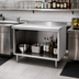 Thumbnail image #2 for Spec-Master 48-Inch x 30-Inch Stainless Steel Underbar Work Table with Cabinet Base and Open Front
