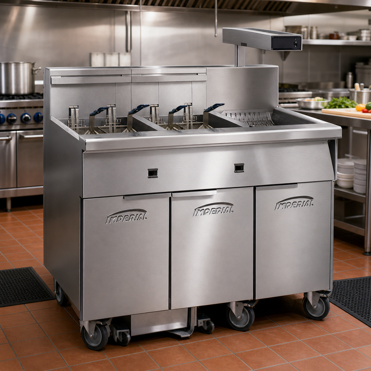 Product image #2 for Imperial Dual-Battery Electric Floor Fryer with Built-In Filter System and Dump Station