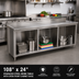 Thumbnail image #2 for 108-Inch x 24-Inch Stainless Steel Work Table with Open Front Cabinet Base