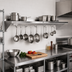 Thumbnail image #2 for John Boos Stallion 96-Inch Stainless Steel Wall Shelf With Pot Rack