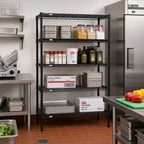Thumbnail image #2 for Quantum WR63-3648BK 48"W x 36"D x 63"H Black Epoxy Wire Shelving Starter Unit with 4 Shelves and 4 Posts