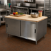 Thumbnail image #2 for BK Resources 48 Inch x 30 Inch Chef Table with Hard Maple Top and Sliding Door Cabinet Base