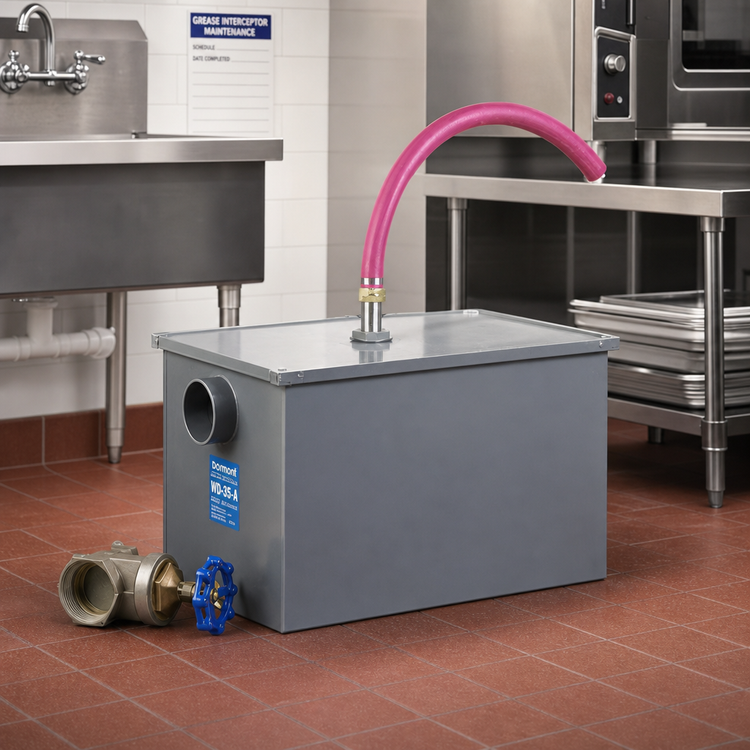 Product image #2 for Dormont WD-35-A Semi-Automatic Draw-Off Grease Interceptor, 35 GPM, 70 lb Capacity, 3-Inch Threaded Connections