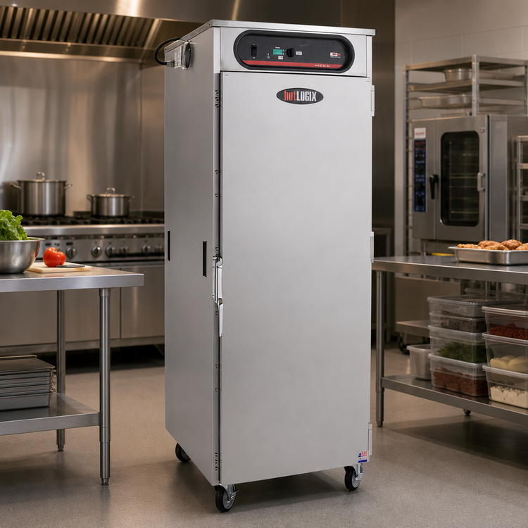 Product image #3 for hotLOGIX HL8-18 Full-Height 1 Compartment Heated Holding Cabinet, Insulated Stainless Steel, Digital Controls, Solid Door
