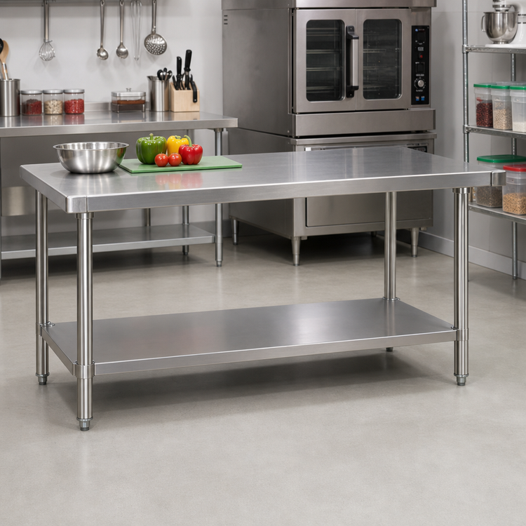Product image #2 for Advance Tabco 18 Gauge Stainless Steel Undershelf for 72 x 30 Inch Work Tables