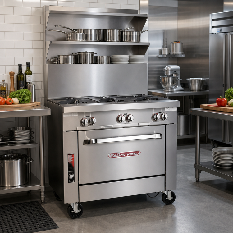 Product image #2 for Southbend Platinum Heavy Duty 32-Inch Gas Range with 4 Open Burners and Convection Oven
