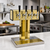 Thumbnail image #2 for Glastender Countertop Air-Cooled 4-Faucet Tee Draft Dispensing Tower, Polished Brass Finish