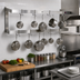 Thumbnail image #2 for John Boos PRW23 72-Inch Wall-Mount Double-Bar Stainless Steel Pot Rack with 12 Double Hooks