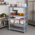 Thumbnail image #2 for Quantum Millenia 4-Shelf Polymer Shelving Unit with Dunnage Stand, 54W x 21D x 50H, Gray