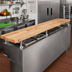 Thumbnail image #2 for John Boos 96-Inch Steam Table Cutting Board, Edge Grain Northern Hard Rock Maple, with Adjustable Stainless Steel Supports