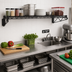 Thumbnail image #2 for Quantum Wall-Mount Cantilever Single Wire Shelf, 72 Inch W x 14 Inch D, Black Epoxy Antimicrobial Finish