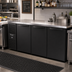 Thumbnail image #2 for 72-Inch Three-Section Refrigerated Back Bar Cooler with Solid Hinged Locking Doors and Stainless Steel Countertop