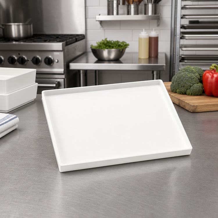 Product image #3 for American Metalcraft White Rectangular Melamine Bento Box Lid for BB1WH and BB5WH