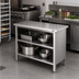 Thumbnail image #2 for John Boos Enclosed Base Open Front Flat Top Stainless Steel Work Table, 60 x 24 Inches