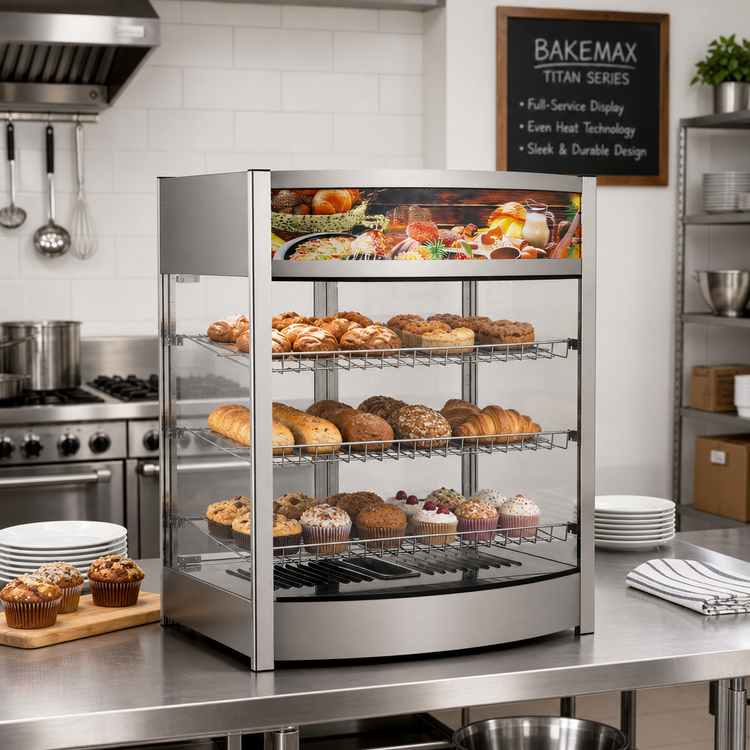 Product image #2 for BakeMax Titan Series 25.5-Inch Full-Service Heated Countertop Display Case