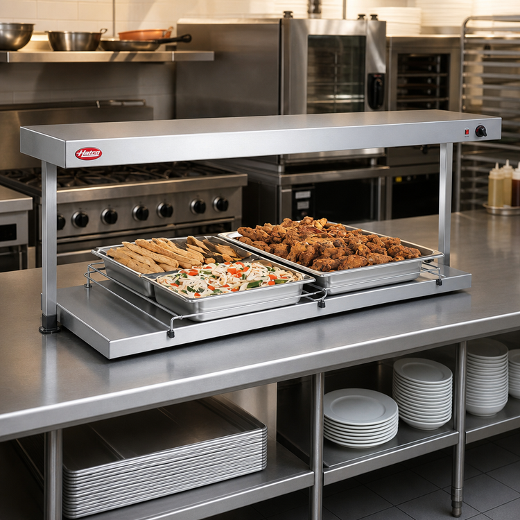 Product image #2 for Hatco Glo-Ray 66-Inch Freestanding Heated Shelf, 15-3/4-Inch Deep, Adjustable Thermostat, Stainless Steel Top