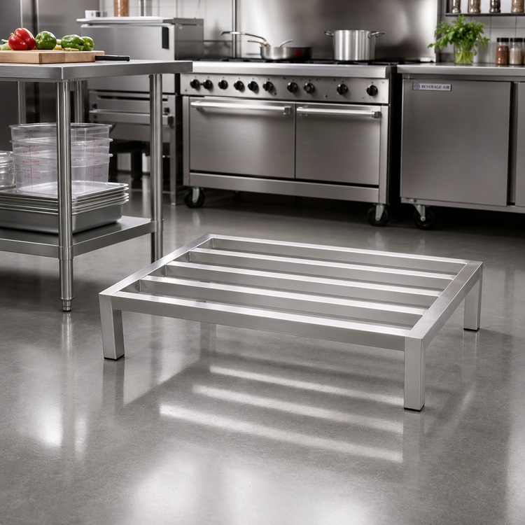 Product image #2 for Panco 5-Lat Tubular Aluminum Dunnage Rack, 60 x 24 x 12 Inches, 1500 lb. Capacity