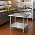 Thumbnail image #2 for Advance Tabco 30 Inch x 30 Inch Square Stainless Steel Work Table with Adjustable Galvanized Undershelf
