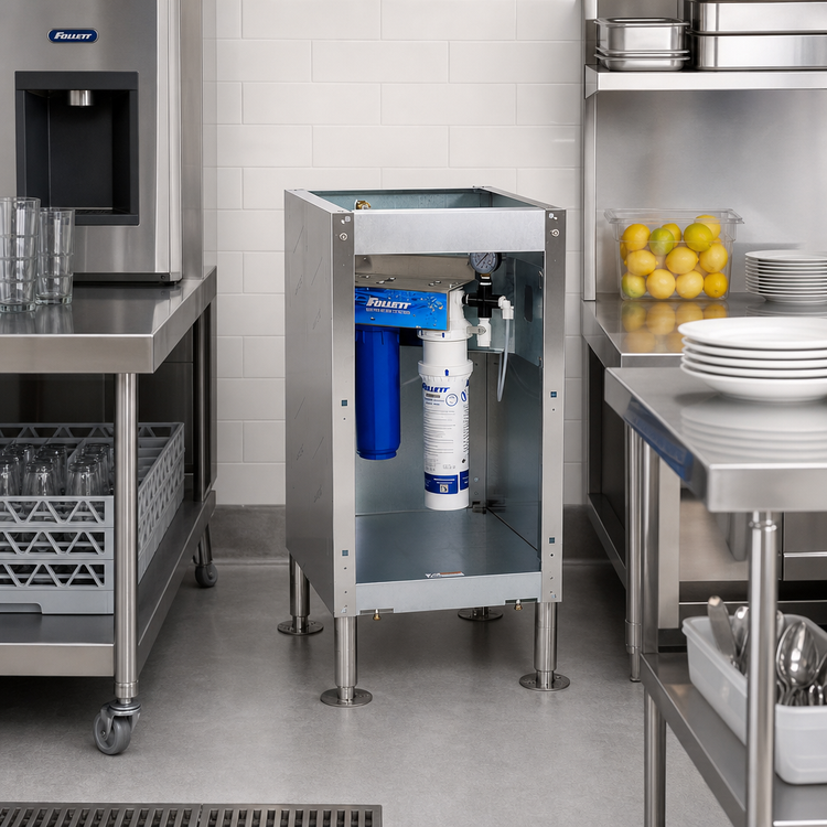 Product image #2 for Stainless Steel Base Stand for 12CI Series Ice and Water Dispensers with Standard Capacity Carbon Filter