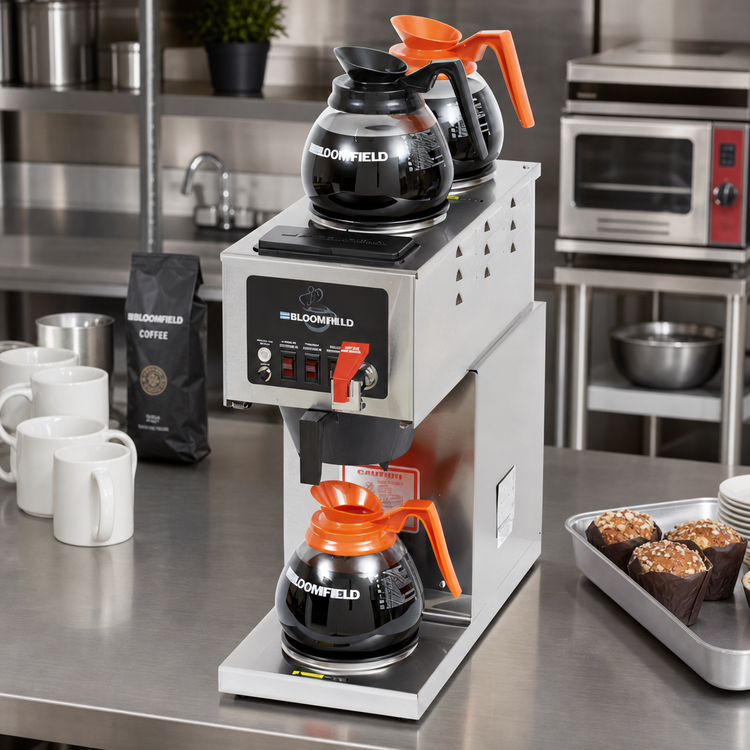 Product image #2 for Bloomfield Integrity® In-Line Fresh Brew Automatic Fill Single Coffee Brewer with Faucet, 3 Warmers, Pour-Over Option, 240V
