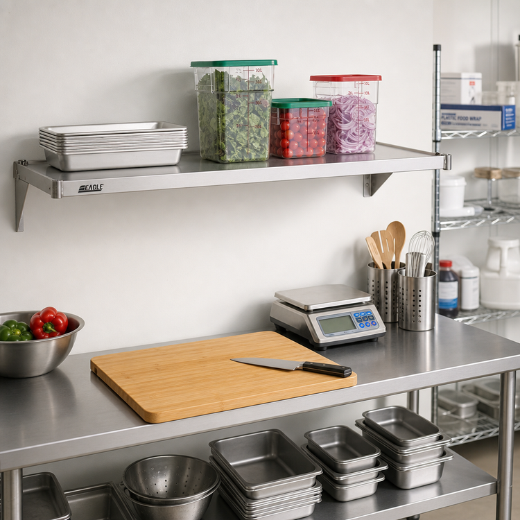 Product image #2 for Eagle Valu-Master Solid Commercial Shelf with Marine Edge, 24 x 21 Inches, Gray Epoxy Finish