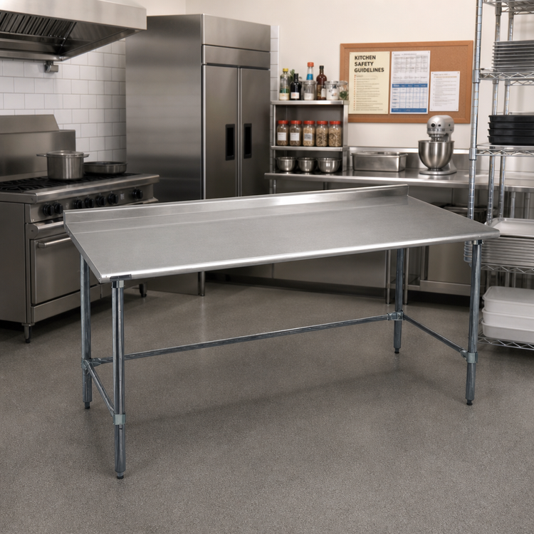 Product image #2 for Eagle Group BlendPort® Budget Series 72" x 30" Stainless Steel Work Table with Galvanized Open Base