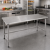 Thumbnail image #2 for Eagle Spec-Master 60 Inch x 24 Inch Stainless Steel Work Table with Rolled Edge Top and Open Base
