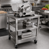 Thumbnail image #2 for Mobile Stainless Steel Slicer Equipment Stand with Undershelves and Sharpener Holder