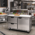 Thumbnail image #3 for Beverage-Air SPED48HC-08-2 48-Inch Two-Section Sandwich Top Refrigerated Counter, 13.0 Cu. Ft., 8 Pan Openings, 1 Door and 2 Drawers