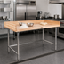 Thumbnail image #2 for John Boos Bakers' Table with 1-3/4-Inch Northern Hard Rock Maple Top, Stainless Steel Legs, and 4-Inch Coved Riser