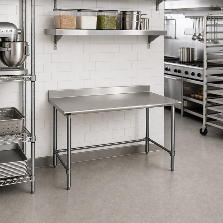 Product image #2 for Eagle BlendPort® Budget Series 30" W x 24" D Stainless Steel Work Table with 4-1/2" Backsplash