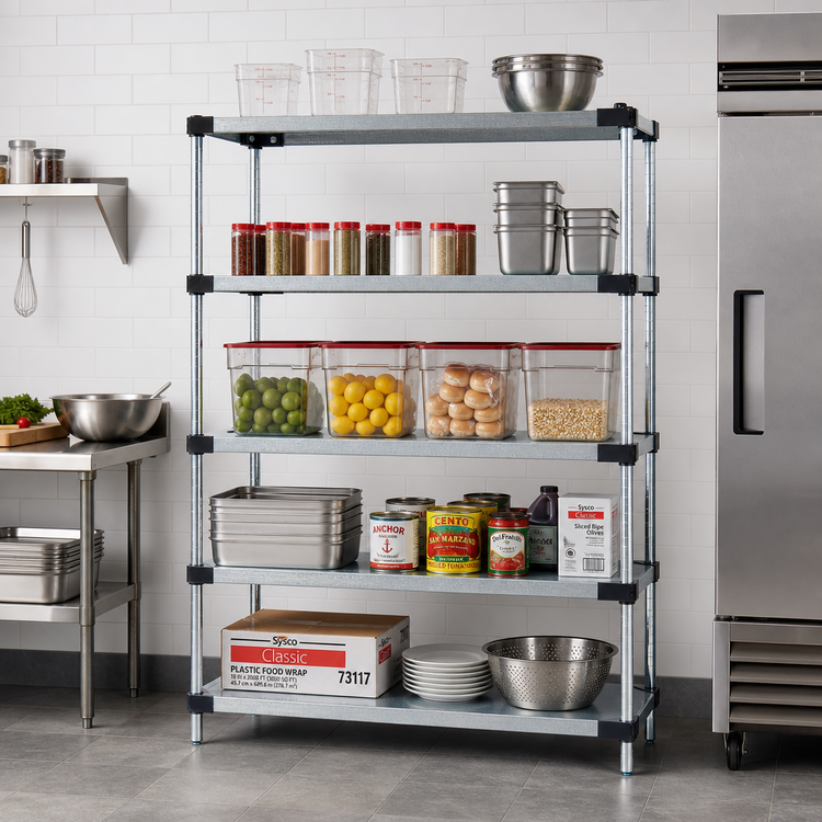 Product image #2 for Quantum Solid Shelving Starter Kit, 72W x 24D x 74H, 5 Solid Shelves