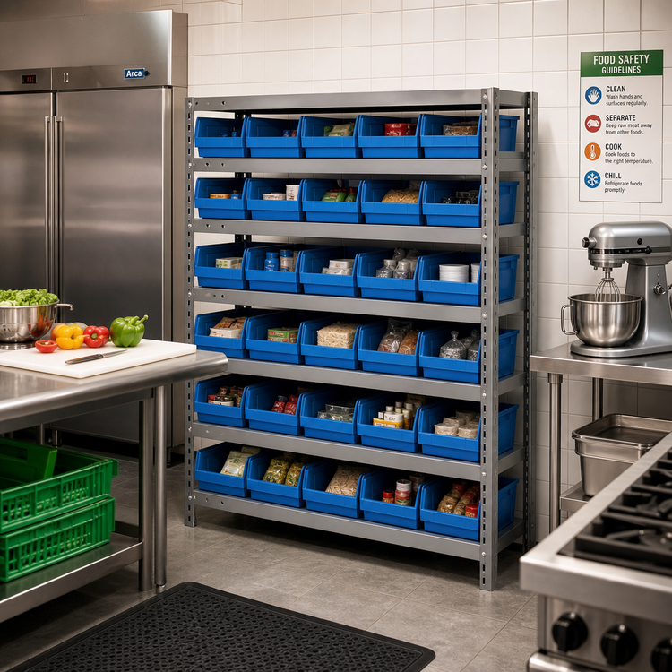 Product image #2 for Quantum Heavy-Duty Stationary Wire Shelving Unit, 12-Inch Deep x 36-Inch Wide x 39-Inch High, 7 Shelves, 30 Bins