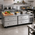 Thumbnail image #2 for Randell 72-Inch 4-Drawer Refrigerated Chef Base Equipment Stand, Left-Mounted Self-Contained R290, 6-Inch Pan Capacity