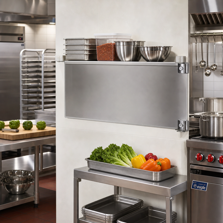 Product image #2 for Eagle Group Double Knob Stainless Steel Foot Bracket for Cantilevered Shelving Systems, 24 Inch