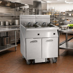 Thumbnail image #2 for Imperial (Middleby) IFSSP450EUT Electric Floor Fryer, 4-Tank, 50 lb. Capacity Each, Built-In Filter, Stainless Steel