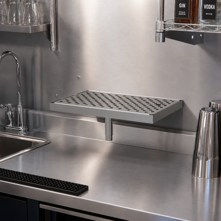 Product image #2 for Glastender Surface Mount Stainless Steel Drain Pan, 14 Inch W x 8 Inch D