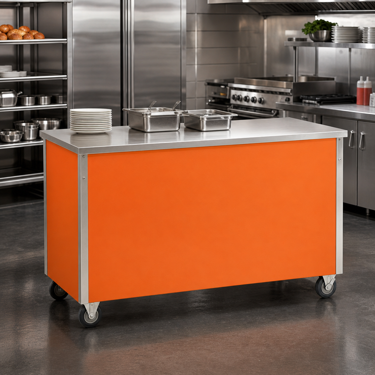 Product image #2 for Vollrath 4-Series Signature Server Utility Serving Counter, Solid Stainless Steel Top, 74 x 28 x 27 Inches, Enclosed Base