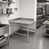 Thumbnail image #2 for 30-Inch x 30-Inch Stainless Steel Corner Work Table with Galvanized Steel Legs