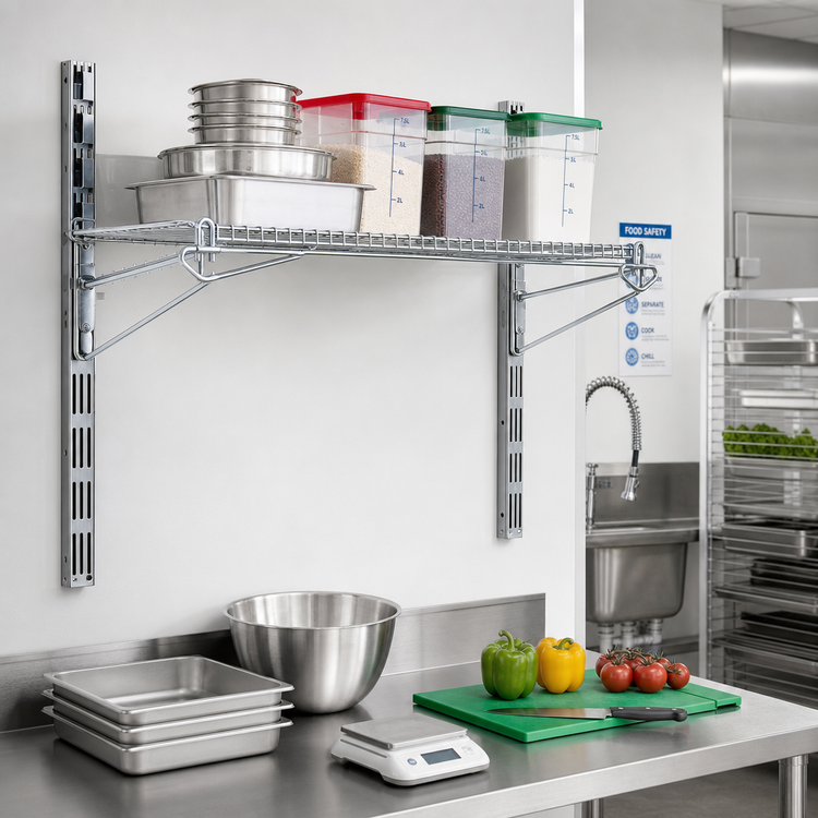 Product image #2 for Walstor Modular Wall System 24-Inch Wire Shelf Brackets, Zinc Finish, Pair