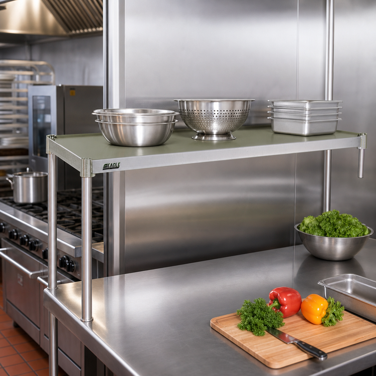 Product image #2 for Eagle Group Valu-Gard Solid Commercial Shelf, 42 x 24 Inch, Galvanized Steel, Green Epoxy Finish