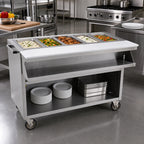 Thumbnail image #2 for Eagle Group Spec-Master SPHT5CB-208-3 5-Well Electric Sealed Well Mobile Hot Food Table with AutoFill