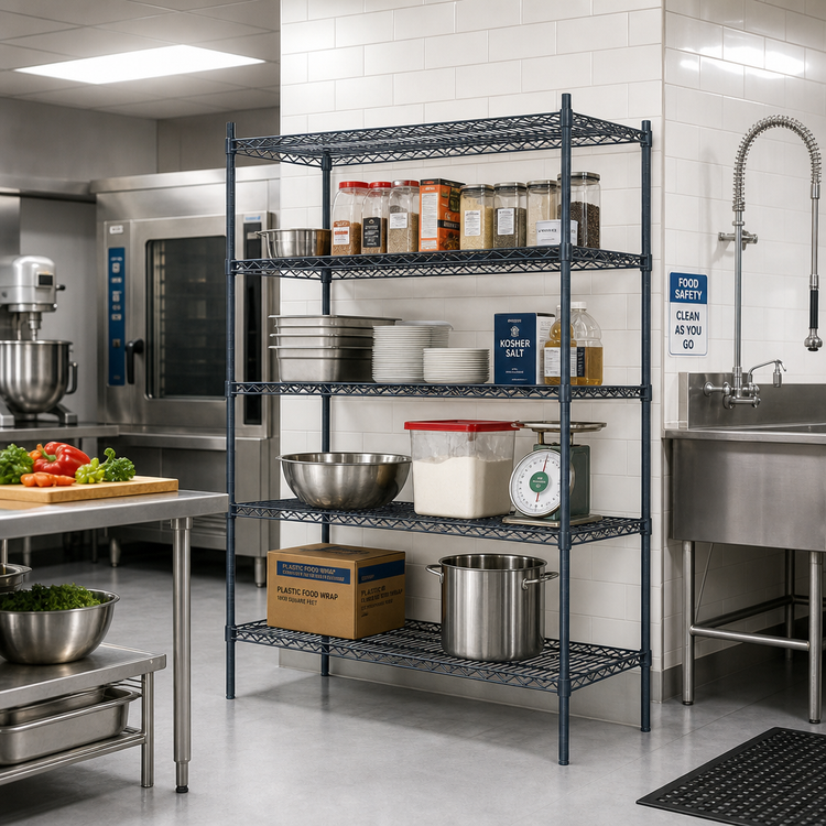Product image #2 for Mixrite 36-Inch x 24-Inch 4-Shelf Epoxy Wire Shelving Unit with 74-Inch Posts