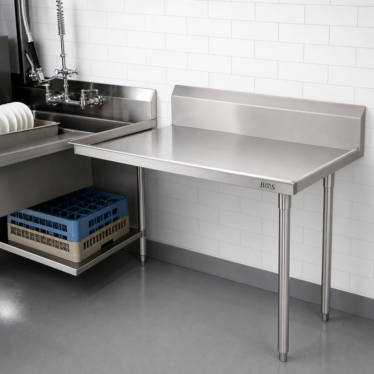 Product image #2 for John Boos Clean Straight Right-Side Dishtable, 36 x 30 3/8 Inches, 18 Gauge 300 Series Stainless Steel